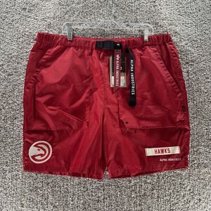Atlanta Hawks Shorts Mens 2XL XXL Alpha Industries X New Era Rip Stop New Red‎